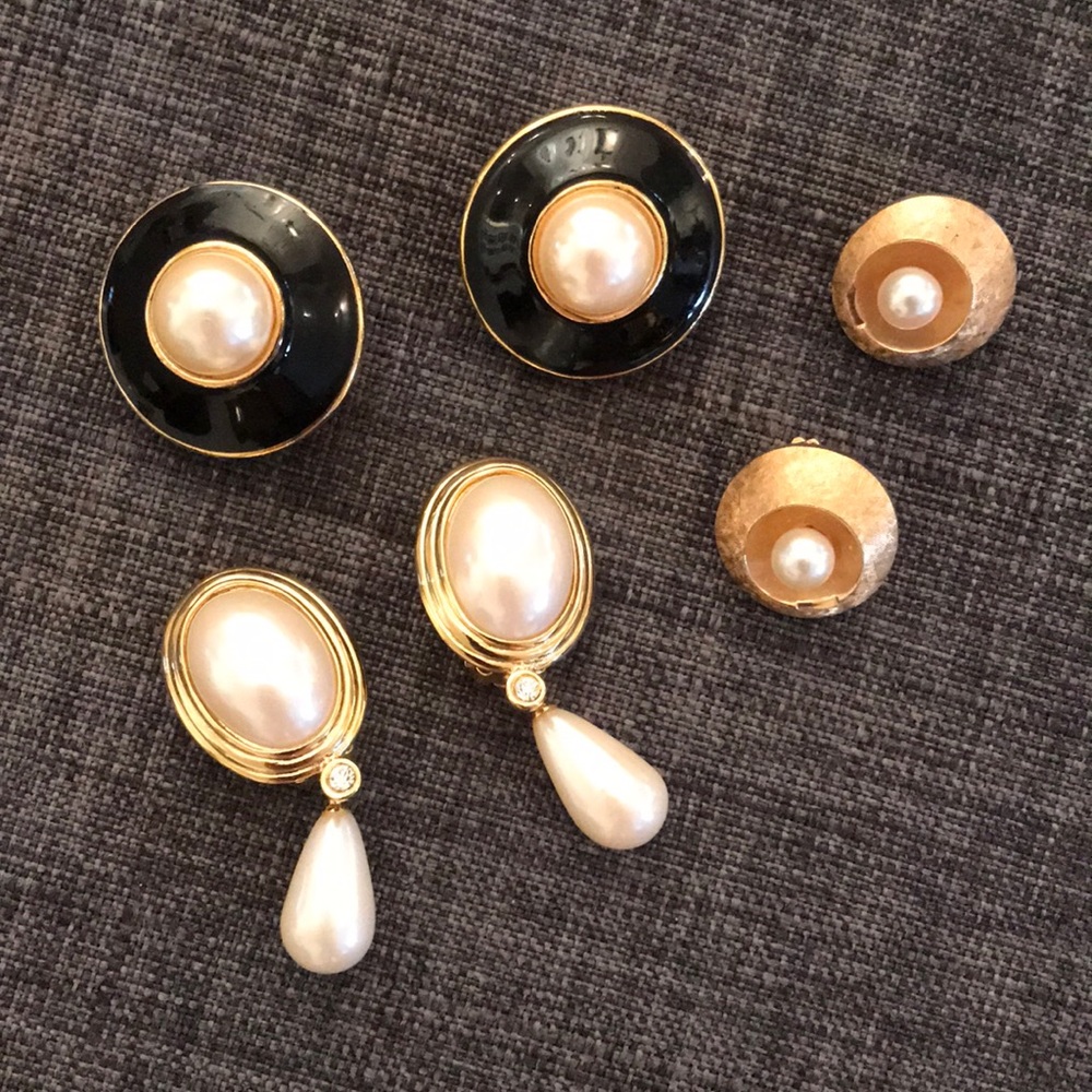 Vintage Clip-on Earrings (set of 3)